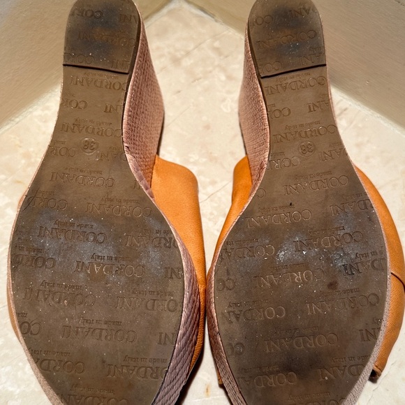 Cordani Made in Italy Leather slides platform shoes sandals curio brown color 38 - Picture 7 of 10